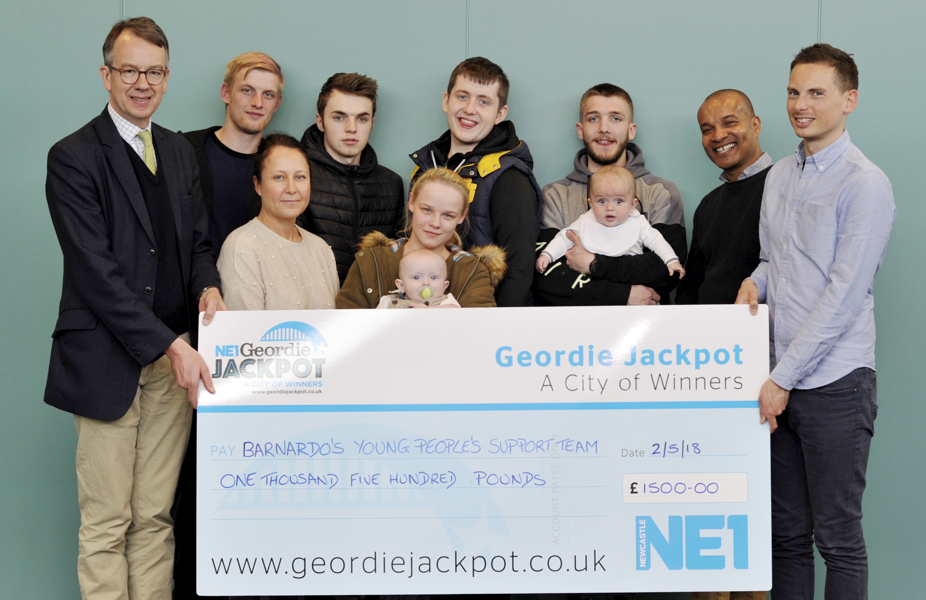 Barnardo's is the first North East charity to benefit from the Geordie Jackpot